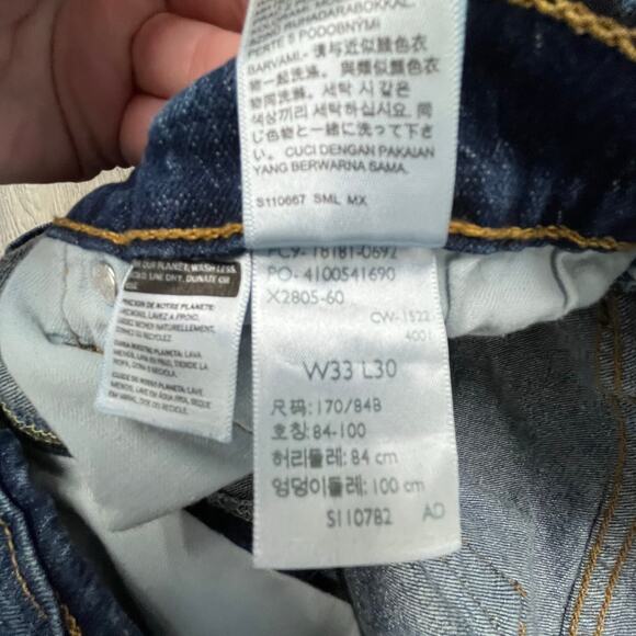 Levis 541 Dark Wash Blue Mens 33x29 Athletic Fit Tapered Denim Jeans Red Tab - Picture 6 of 12